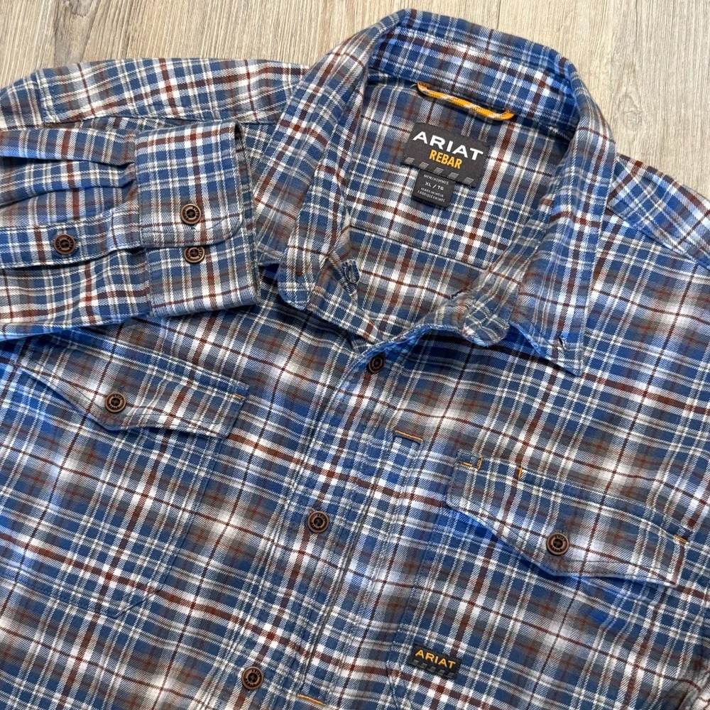 Ariat Mens XL Rebar Heavyweight Flannel‎ Shirt